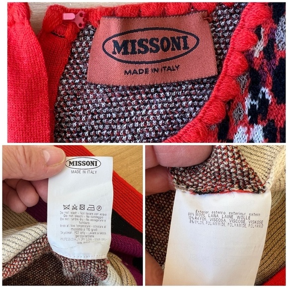 MISSONI SLEEVELESS WOOL BLD KNIT DRESS M ORANGE LABEL 2015 SEASON DESIGNER BOLD - Picture 12 of 13